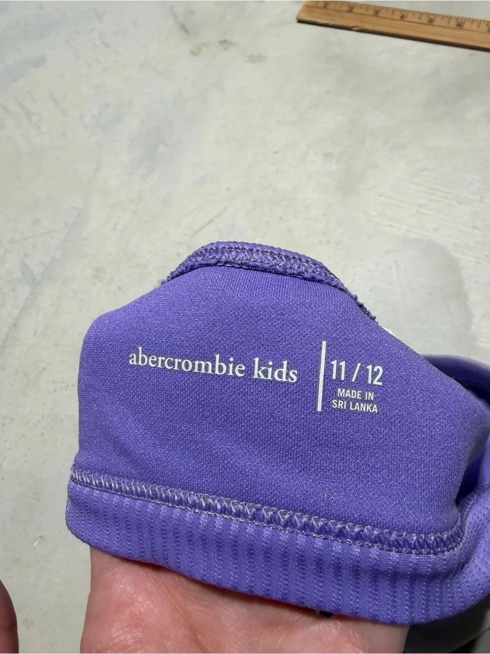 Abercrombie kids Purple Ribbed swimsuit top 11/12